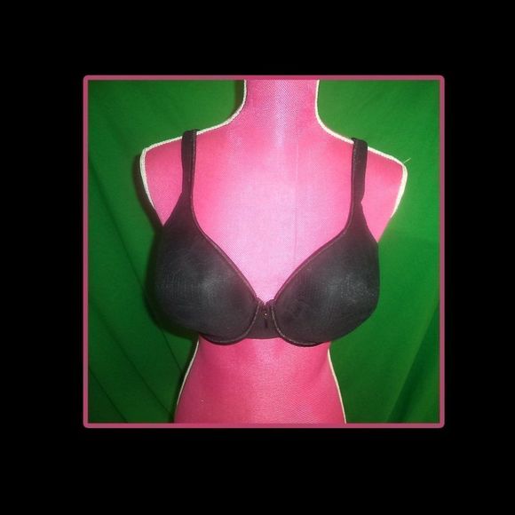 VANITY FAIR~FULL COVERAGE BRA BLACK LACE PADDED UNDERWIRE-WOMENS SIZE 36DD - Picture 1 of 5